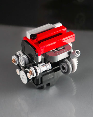 4g63 engine made of lego in red color