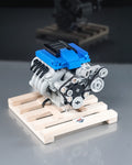 Chevy LS LSA engine lego model on wooden pallet supercharged