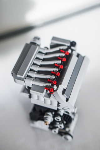 Audi VW Vr6 6 cylinder 3.2 lego engine model top view