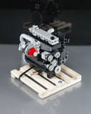Cummins 6BT 5.9 turbo compound diesel engine model lego smooth top with wooden pallet front view