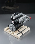Cummins 6BT 5.9 turbo compound diesel engine model lego with wooden pallet rear view